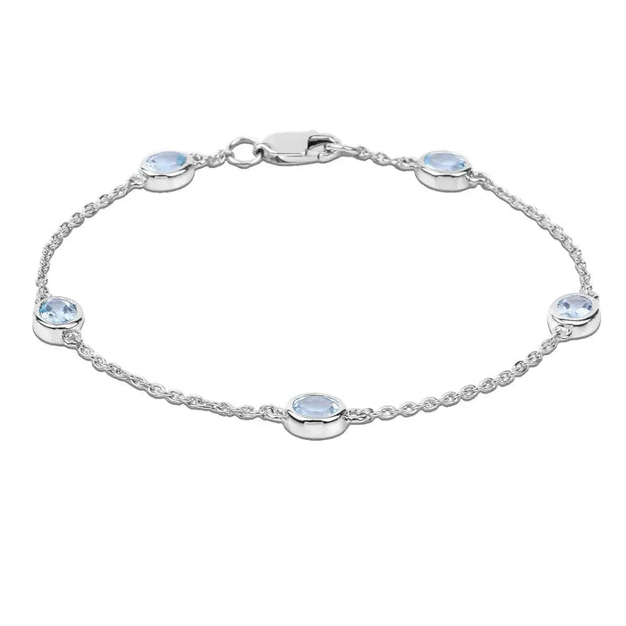 Genuine Blue Topaz By The Yard Bracelet by Fine Color Jewels