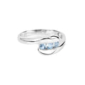 Genuine Blue Topaz Bypass Three Stone Ring by Fine Color Jewels