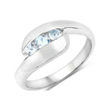 Genuine Blue Topaz Bypass Three Stone Ring by Fine Color Jewels