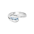 Genuine Blue Topaz Bypass Three Stone Ring by Fine Color Jewels