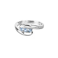 Genuine Blue Topaz Bypass Three Stone Ring by Fine Color Jewels
