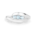 Genuine Blue Topaz Bypass Three Stone Ring by Fine Color Jewels