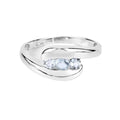 Genuine Blue Topaz Bypass Three Stone Ring by Fine Color Jewels