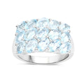 Genuine Blue Topaz Cluster Ring Silver by Fine Color Jewels