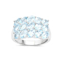 Genuine Blue Topaz Cluster Ring Silver by Fine Color Jewels