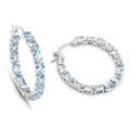 Genuine Blue Topaz Hoop Earrings by Fine Color Jewels