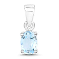 Genuine Blue Topaz Solitaire Pendant by Fine Color Jewels