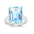 Genuine Blue Topaz Statement Solitaire Ring by Fine Color Jewels