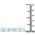 Genuine Blue Topaz Tennis Silver Bracelet by Fine Color Jewels