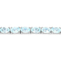 Genuine Blue Topaz Tennis Silver Bracelet by Fine Color Jewels