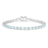 Genuine Blue Topaz Tennis Silver Bracelet