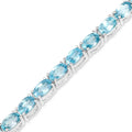 Genuine Blue Zircon Tennis Bracelet by Fine Color Jewels