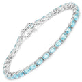 Genuine Blue Zircon Tennis Bracelet by Fine Color Jewels