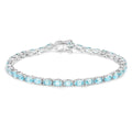 Genuine Blue Zircon Tennis Bracelet by Fine Color Jewels