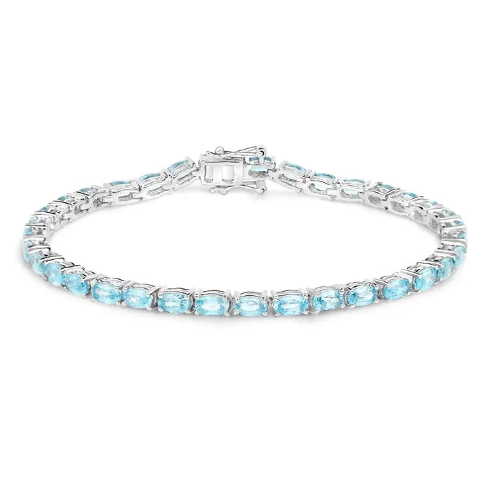 Genuine Blue Zircon Tennis Bracelet by Fine Color Jewels