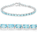 Genuine Blue Zircon Tennis Bracelet by Fine Color Jewels