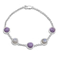 Genuine Charolite And Labradorite Strand Bracelet by Fine Color Jewels