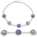 Genuine Charolite And Labradorite Strand Bracelet by Fine Color Jewels