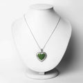 Genuine Chrome Diopside Heart Necklace by Fine Color Jewels