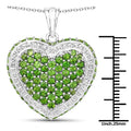 Genuine Chrome Diopside Heart Necklace by Fine Color Jewels