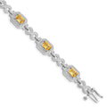Genuine Citrine Diamond Infinity Link Bracelet by Fine Color Jewels