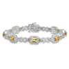 Genuine Citrine Diamond Infinity Link Bracelet