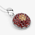 Genuine Citrine Garnet Cluster Necklace by Fine Color Jewels