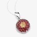 Genuine Citrine Garnet Cluster Necklace by Fine Color Jewels