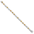 Genuine Citrine Silver Link Infinity Heart Bracelet by Fine Color Jewels