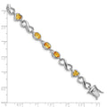 Genuine Citrine Silver Link Infinity Heart Bracelet by Fine Color Jewels