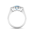 Genuine Diamond and Aquamarine Halo Ring by Fine Color Jewels