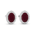 Genuine Diamond and Ruby Studs by Fine Color Jewels