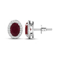 Genuine Diamond and Ruby Studs by Fine Color Jewels