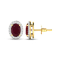 Genuine Diamond and Ruby Studs by Fine Color Jewels