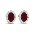 Genuine Diamond and Ruby Studs by Fine Color Jewels