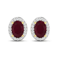 Genuine Diamond and Ruby Studs by Fine Color Jewels