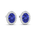 Genuine Diamond and Tanzanite Studs by Fine Color Jewels