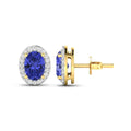 Genuine Diamond and Tanzanite Studs by Fine Color Jewels