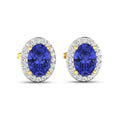 Genuine Diamond and Tanzanite Studs by Fine Color Jewels