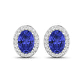 Genuine Diamond and Tanzanite Studs by Fine Color Jewels