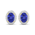 Genuine Diamond and Tanzanite Studs by Fine Color Jewels