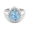 Genuine Diamond Aquamarine Teardrop Engagement Ring