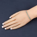Genuine Emerald and White Topaz Bolo Bracelet by Fine Color Jewels