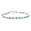 Genuine Emerald and White Topaz Tennis Bracelet