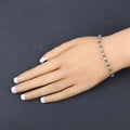 Genuine Emerald and White Topaz Tennis Bracelet by Fine Color Jewels