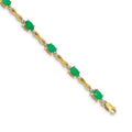 Genuine Emerald Diamond Bracelets 14K Yellow Gold by Fine Color Jewels