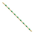 Genuine Emerald Diamond Bracelets 14K Yellow Gold by Fine Color Jewels