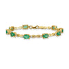 Genuine Emerald Diamond Bracelets 14K Yellow Gold