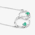 Genuine Emerald Infinity Pendant Necklace by Fine Color Jewels