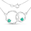 Genuine Emerald Infinity Pendant Necklace by Fine Color Jewels